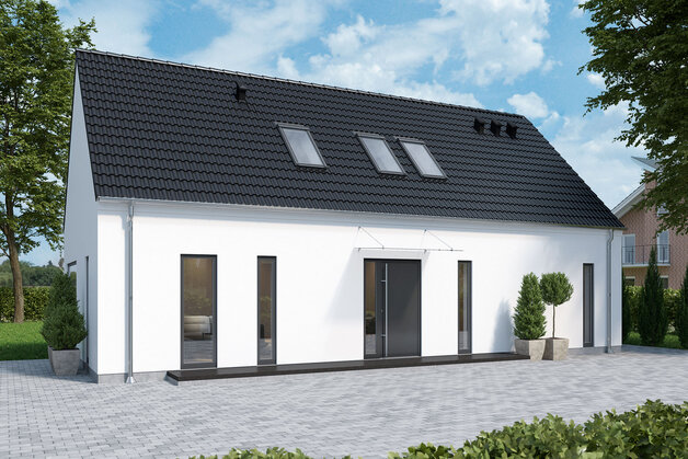 Moderne Haustür aus Kunststoff