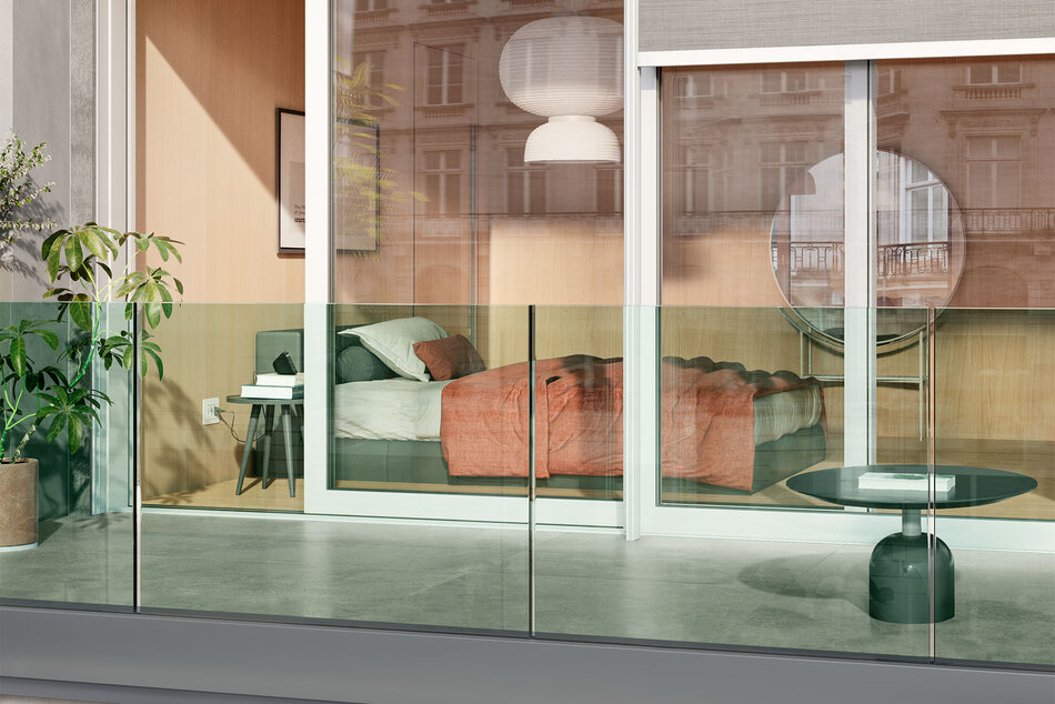 Glasgeländer als Absturzsicherung